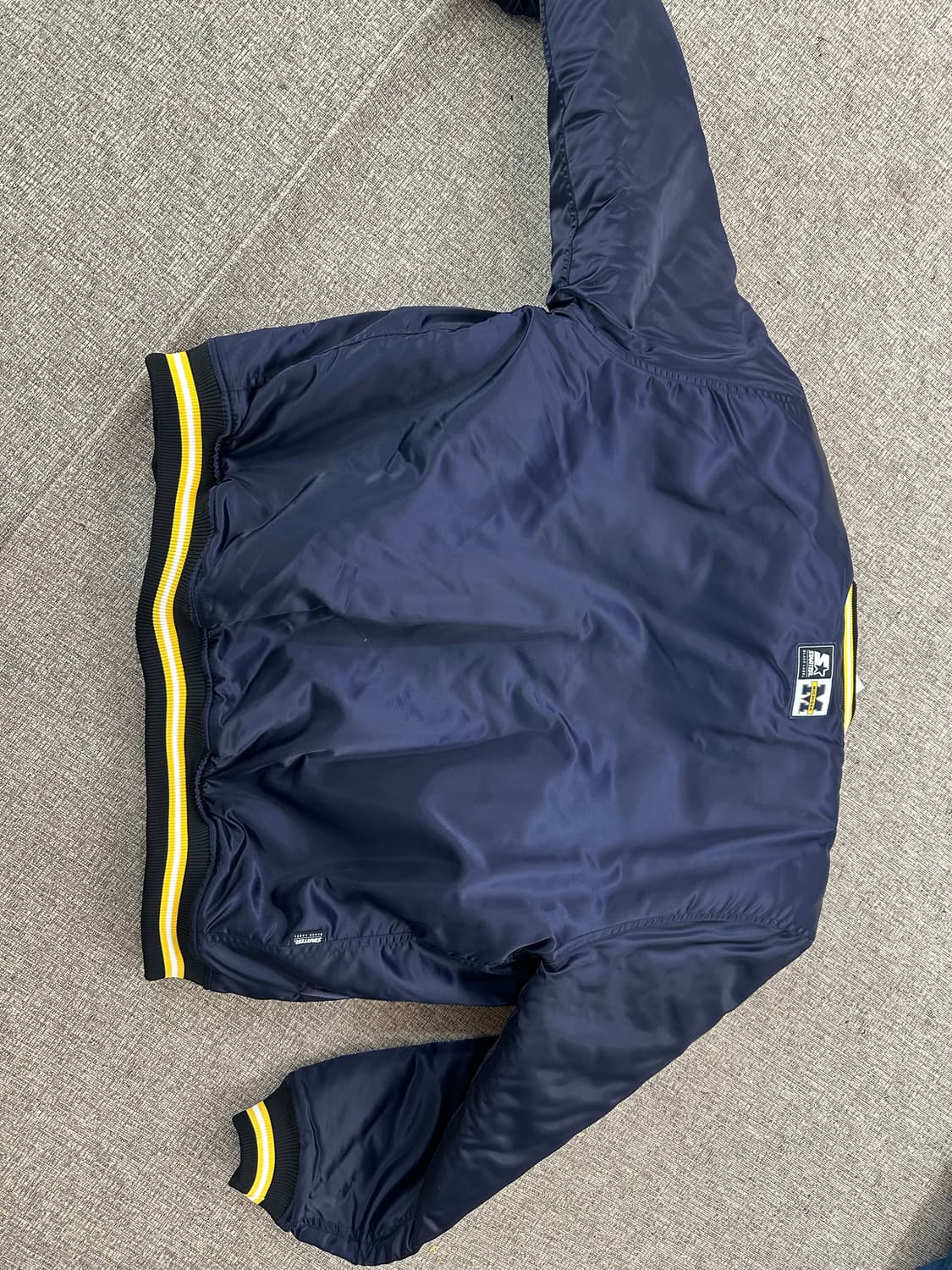 [택채 새상품] XL 스타터 블랙라벨 미시건 바시티 자켓 네이비 상품이미지5