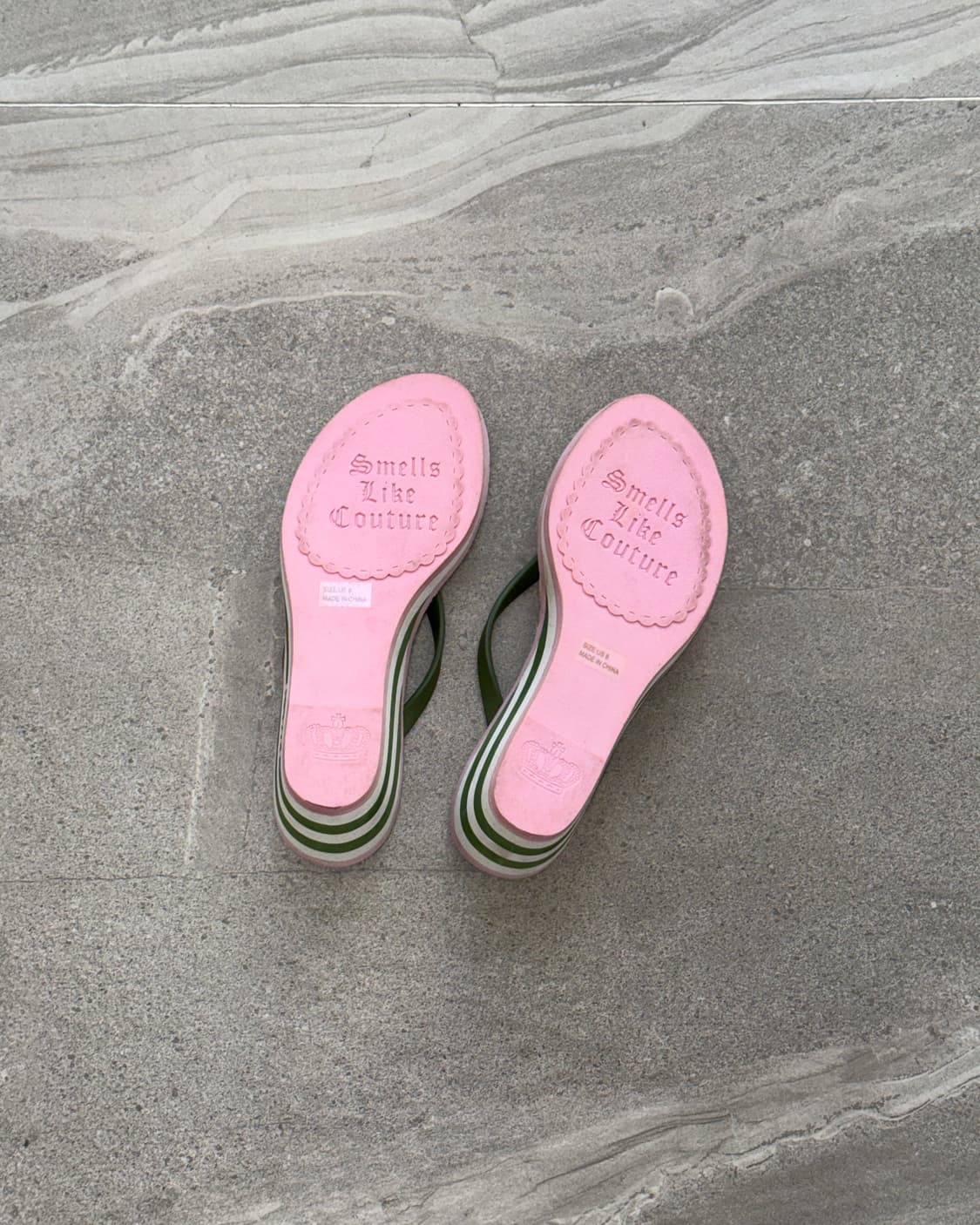 Juicy Couture pink green stripe apple 샌달 상품이미지6