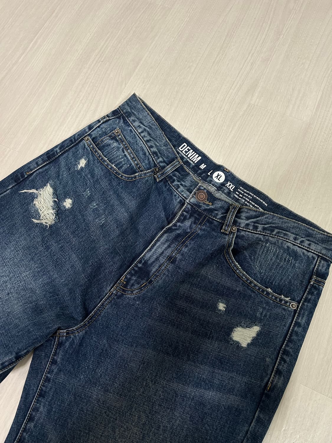 [XL]엑스트라오디너리 데미지 데님팬츠 블루 판매합니다. 상품이미지3