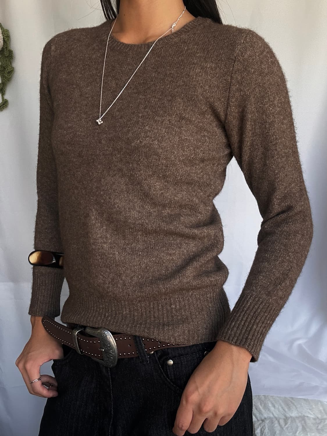 빈티지 울 브라운 니트 상품이미지2