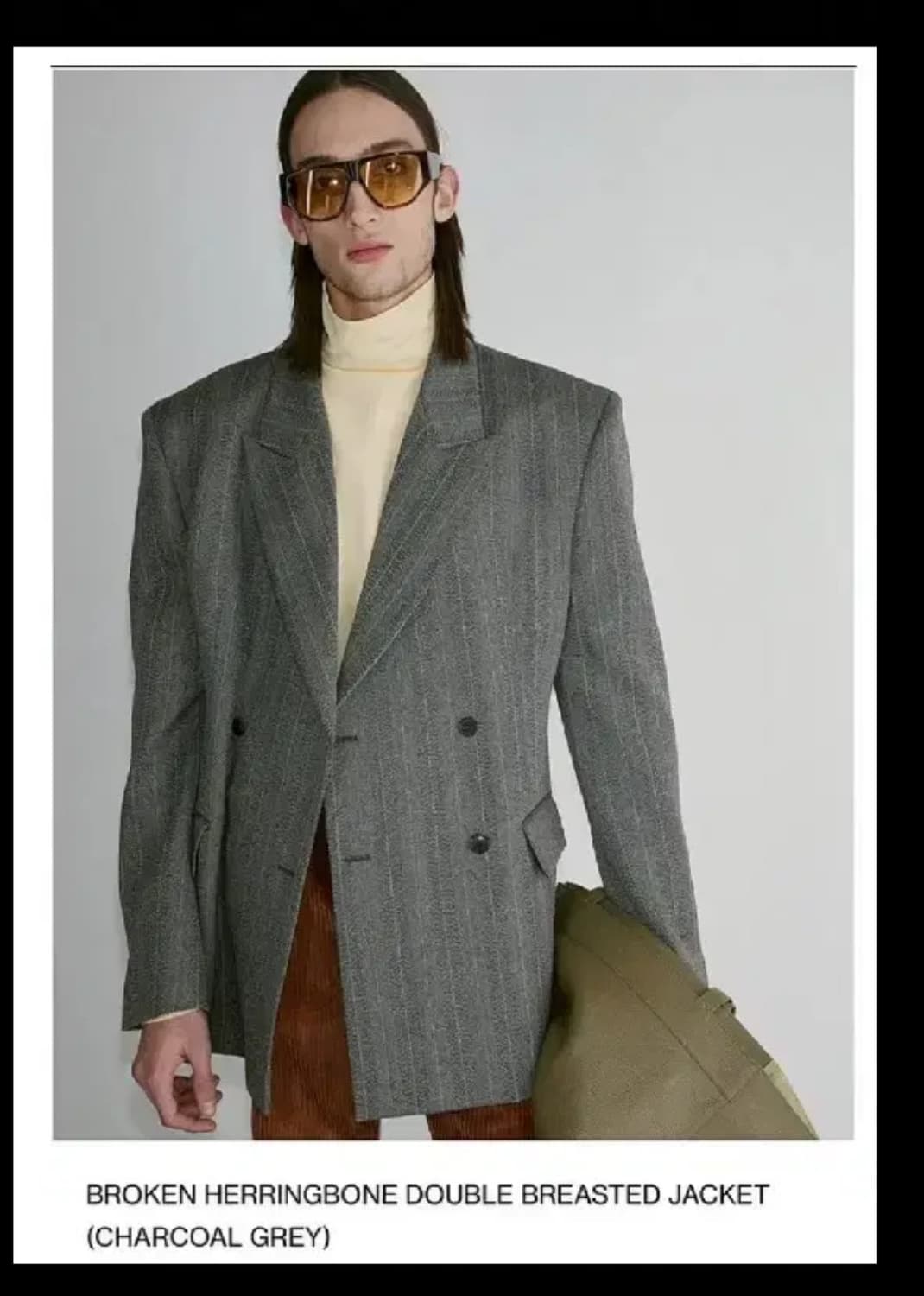 [M] 렉토 24fw 브로큰 헤링본 더블자켓 블레이저 그레이  상품이미지1