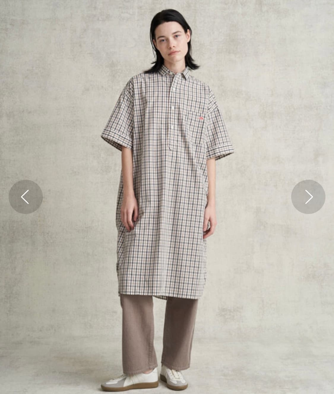 단톤 체크 셔츠원피스 상품이미지6