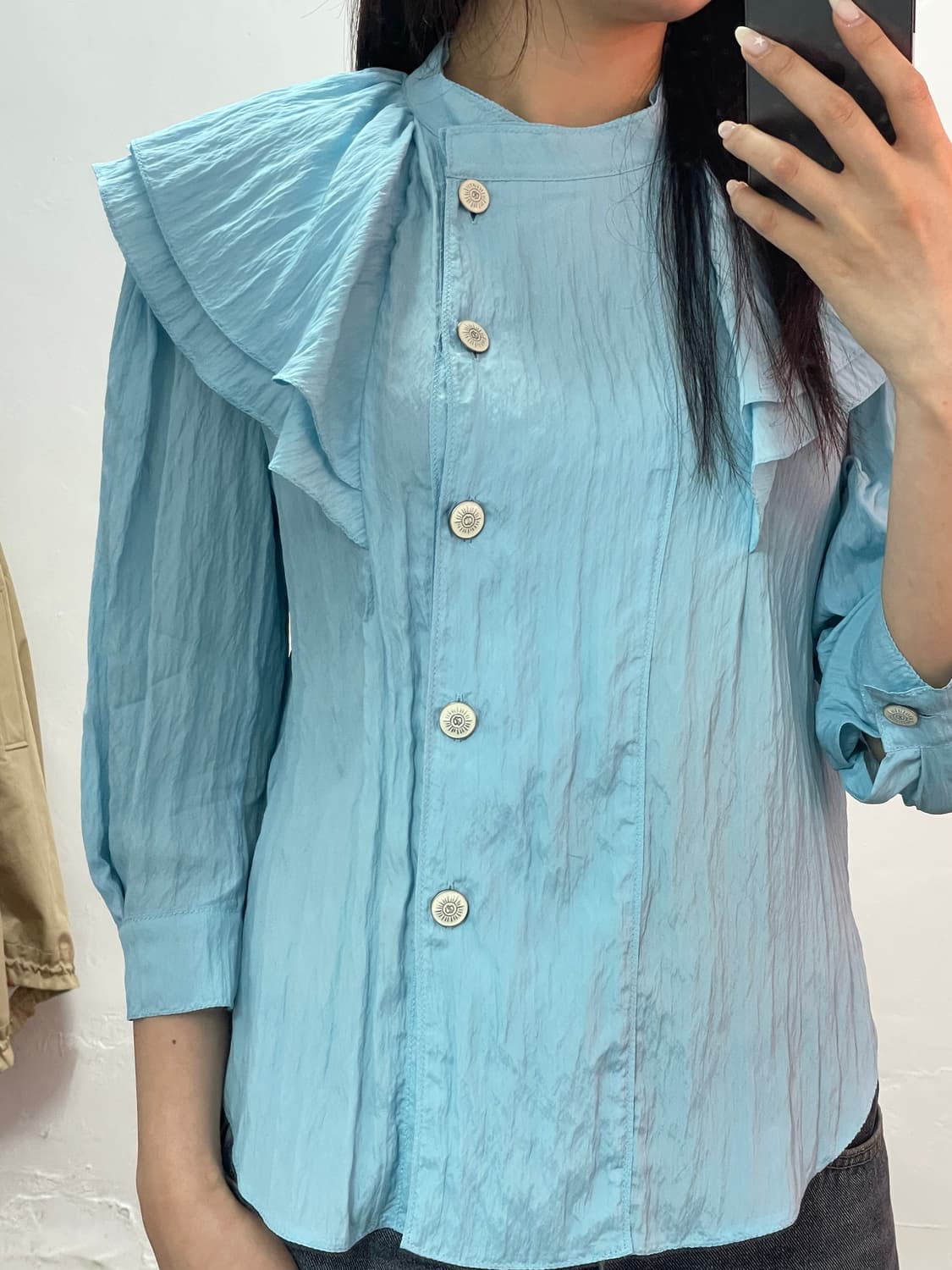 오브제 아카이브 프릴 블라우스 상품이미지2