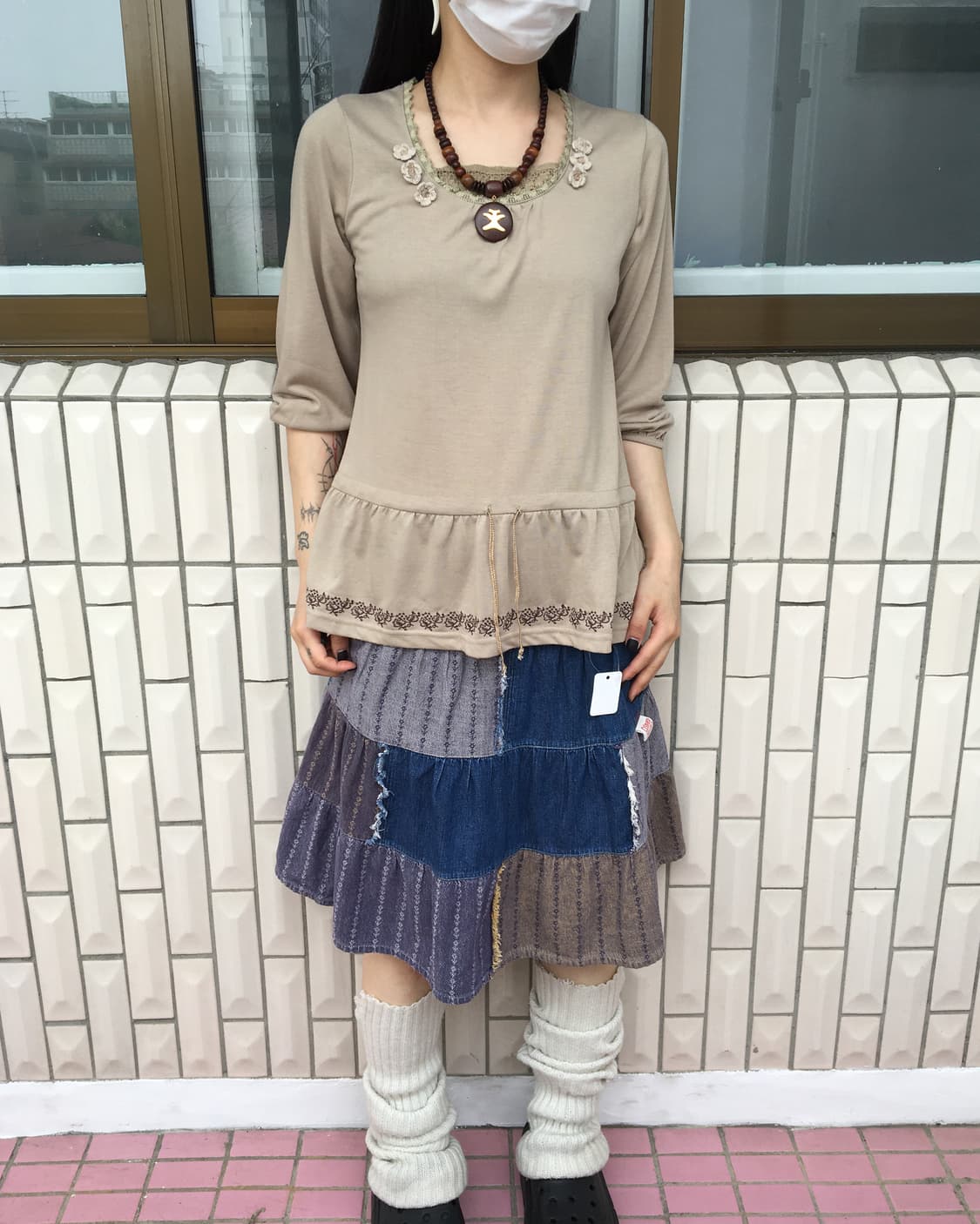 Patch work skirt 상품이미지6