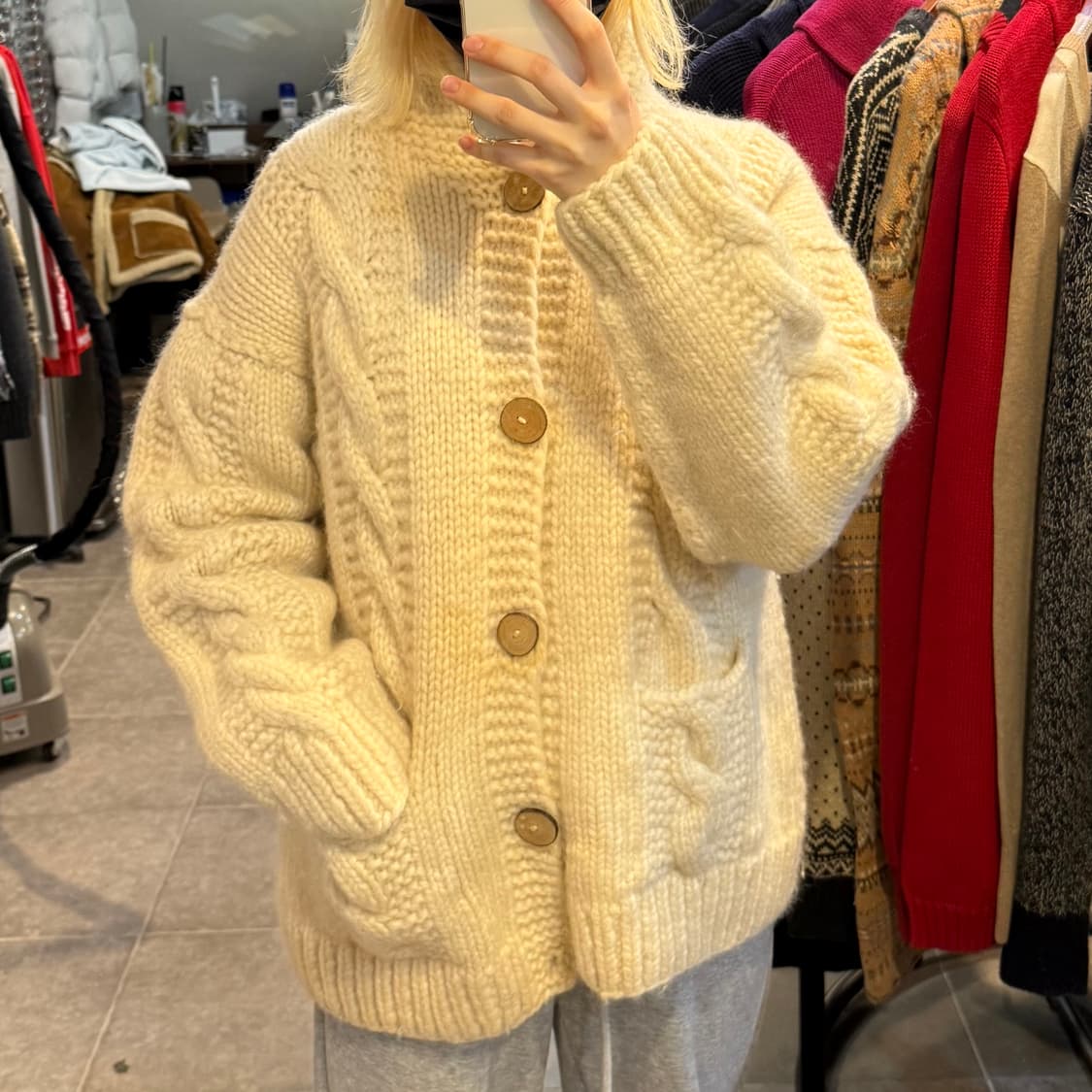 [NO.9] VTG 꽈배기 니트 가디건 상품이미지2