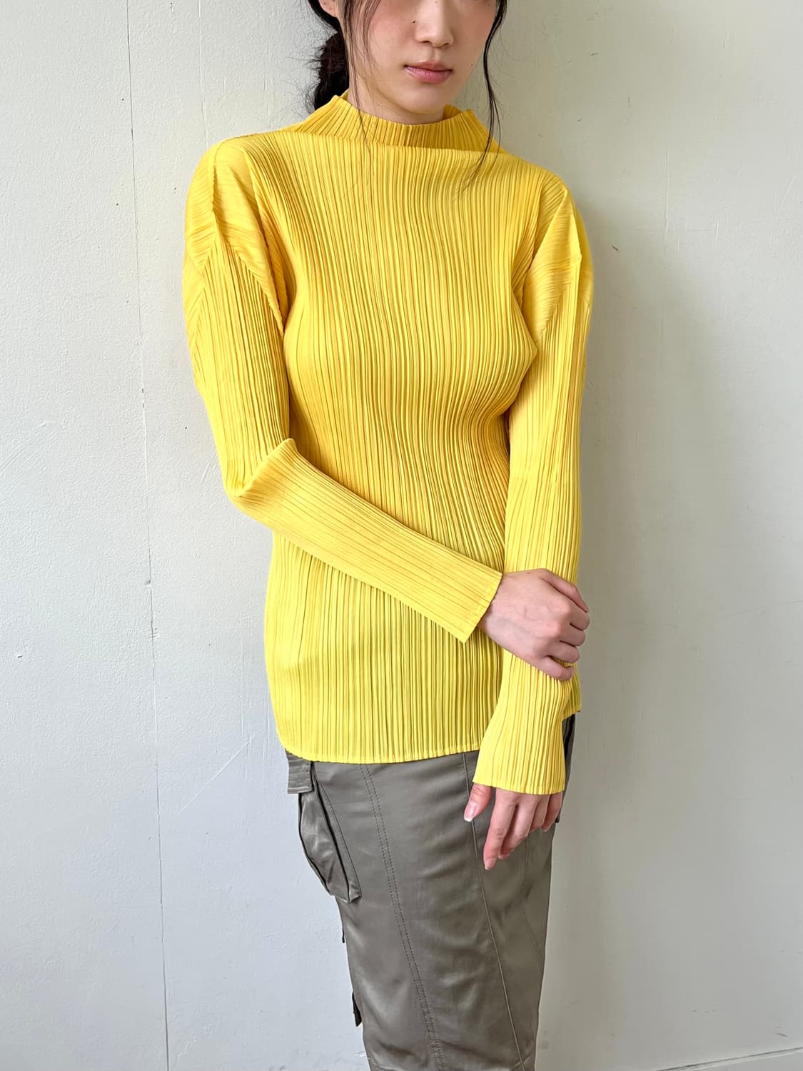 PLEATS PLEASE 엘로우 플리츠 탑 상품이미지3