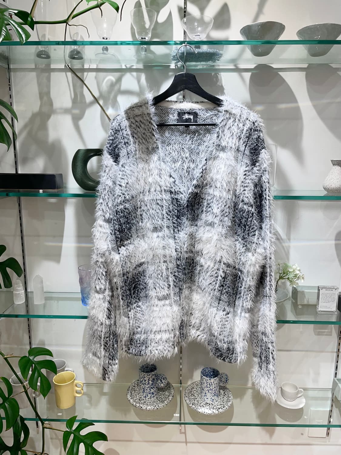 스투시 hairy plaid cardigan 상품이미지1