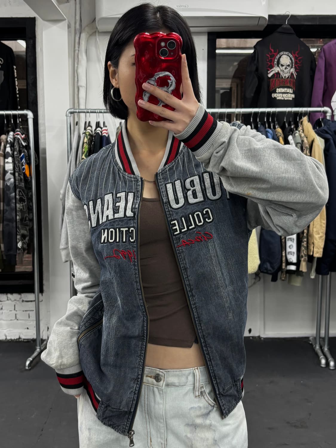 FUBU 푸부 데님 스웻 집업 상품이미지2