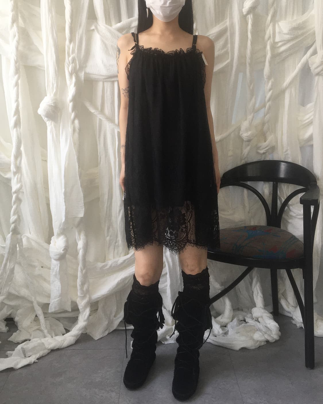 Flower pattern lace sleeveless onepiece 상품이미지6