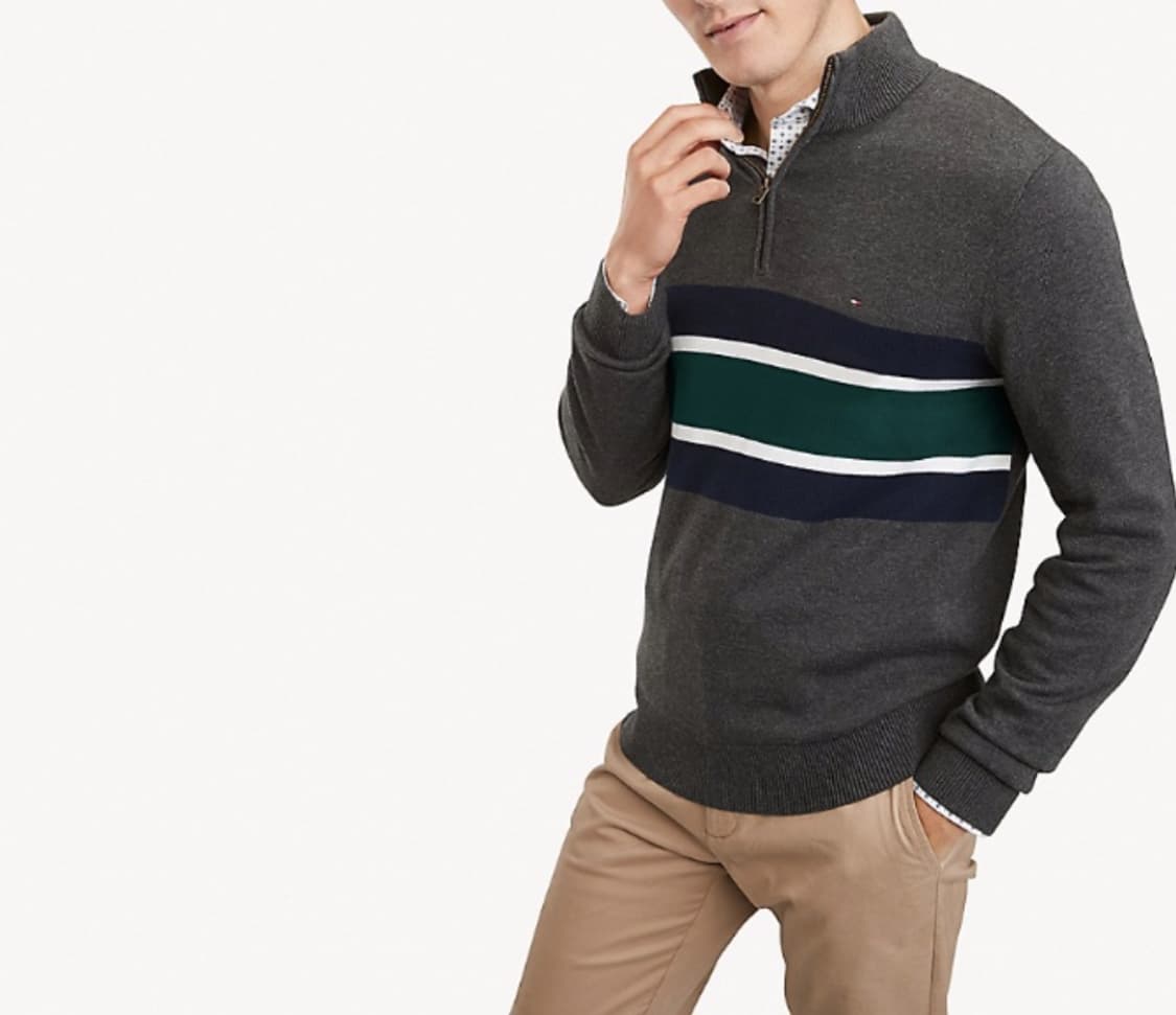 타미힐피거 코튼 반집업 니트 M 상품이미지2