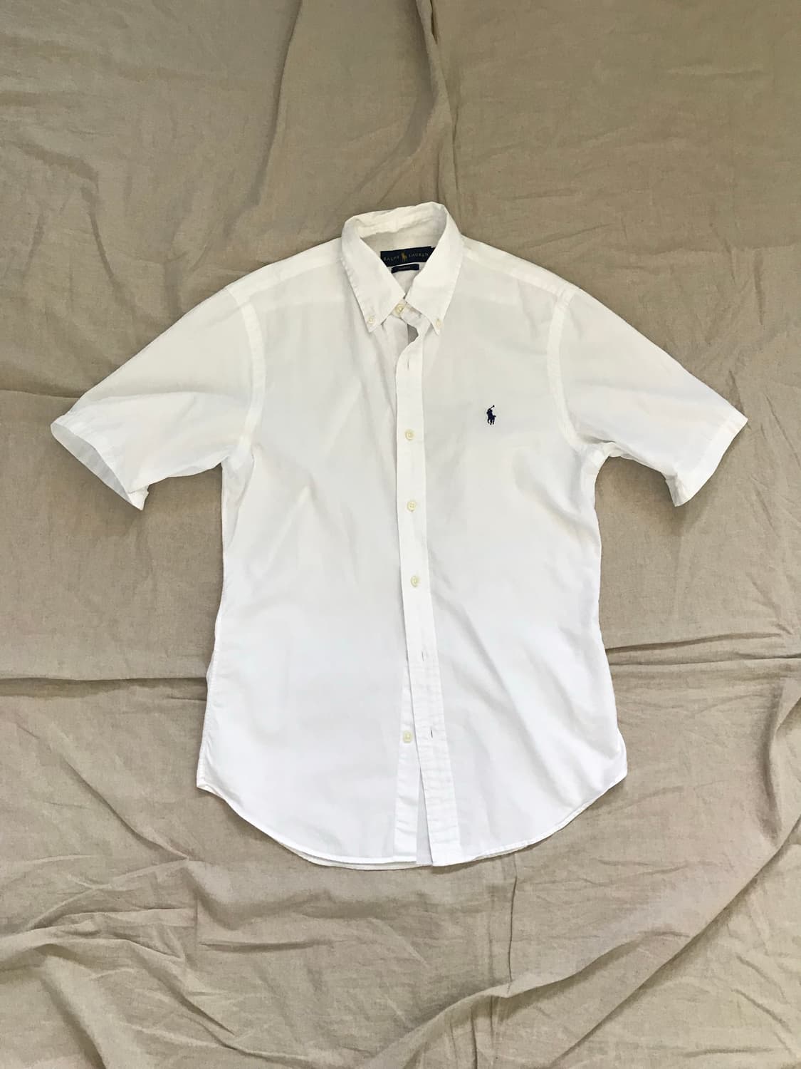 폴로 랄프로렌 포니로고 슬림핏 화이트 반팔 셔츠 상품이미지6