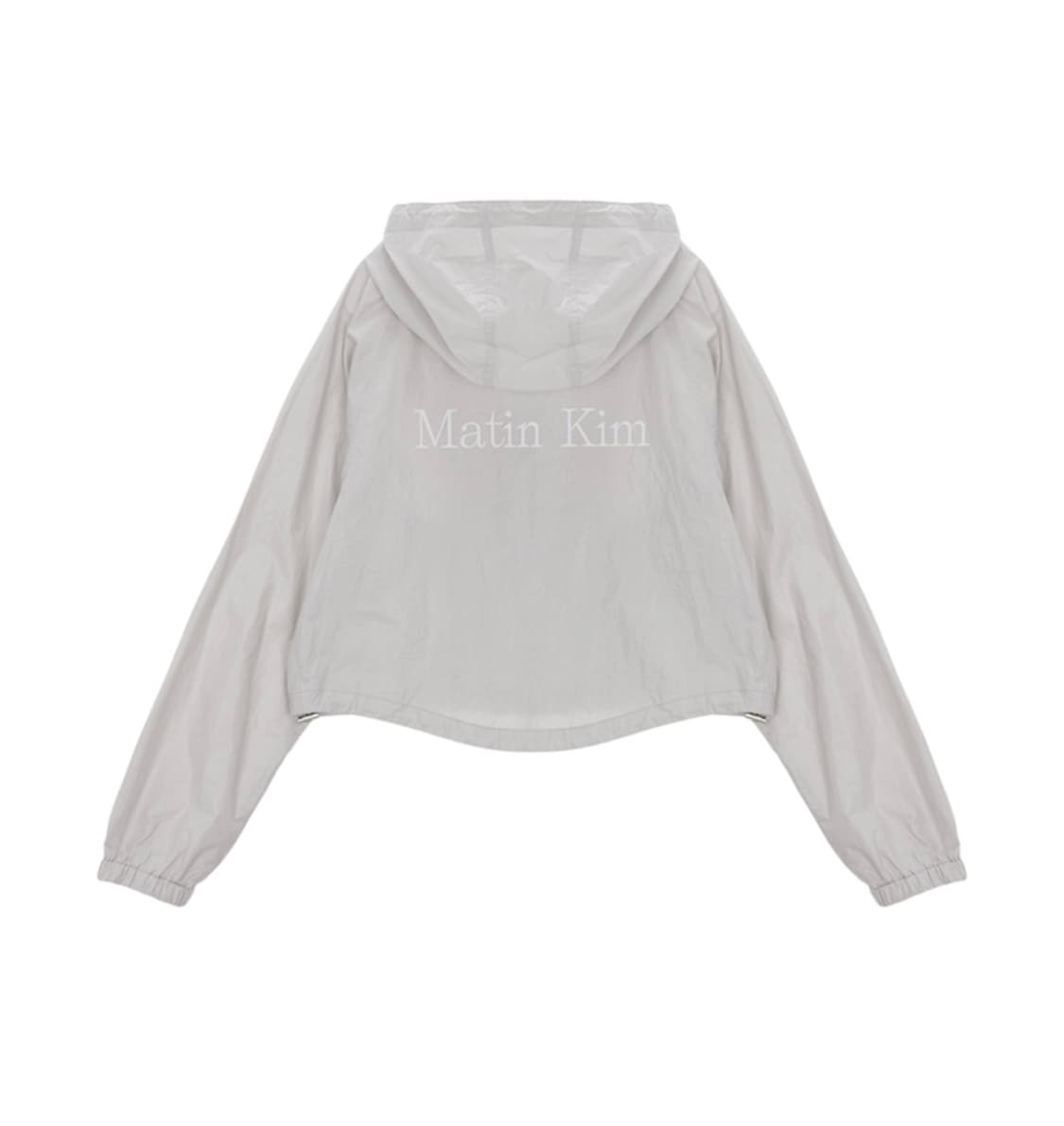 마뗑킴 크롭 후디 코팅점퍼 그레이 마틴윈드브레이커바람막이자켓후드오호스산산 상품이미지2
