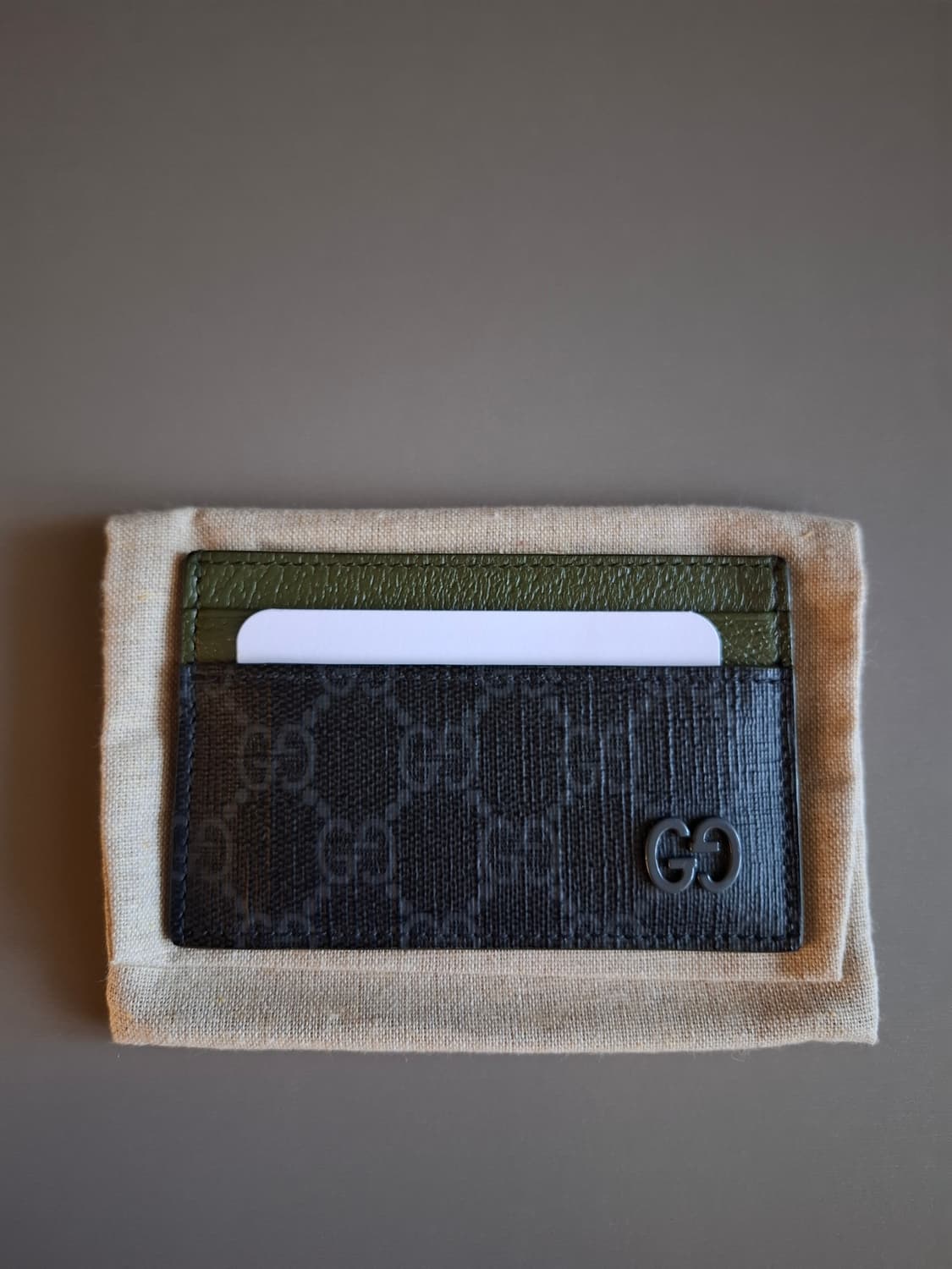 구찌 GG 바이컬러 다크그린 카드지갑 상품이미지2