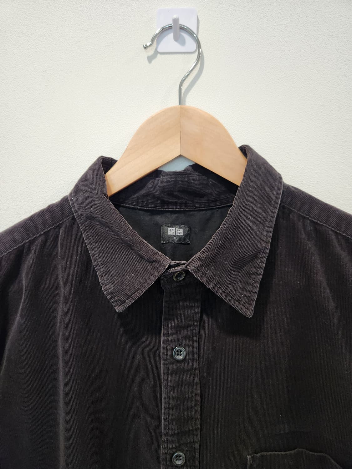 남자 유니클로 코듀로이 셔츠 남방 블랙 XL 상품이미지2