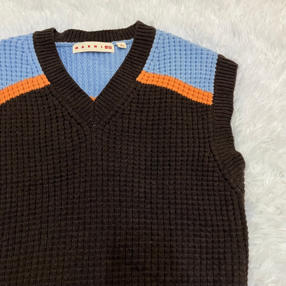 빈티지 초코 브라운 스카이 유니클로 니트 조끼 801 y2k 스트릿 갸루 상품이미지3
