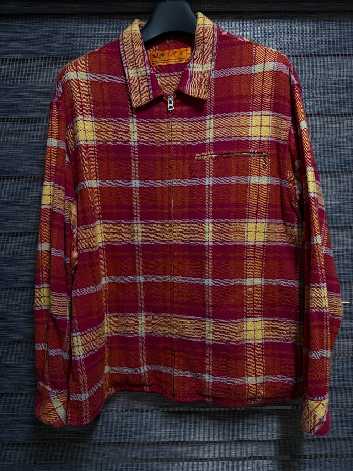 L) challenger 챌린저 챌린져 plaid zip 집 셔츠 상품이미지1