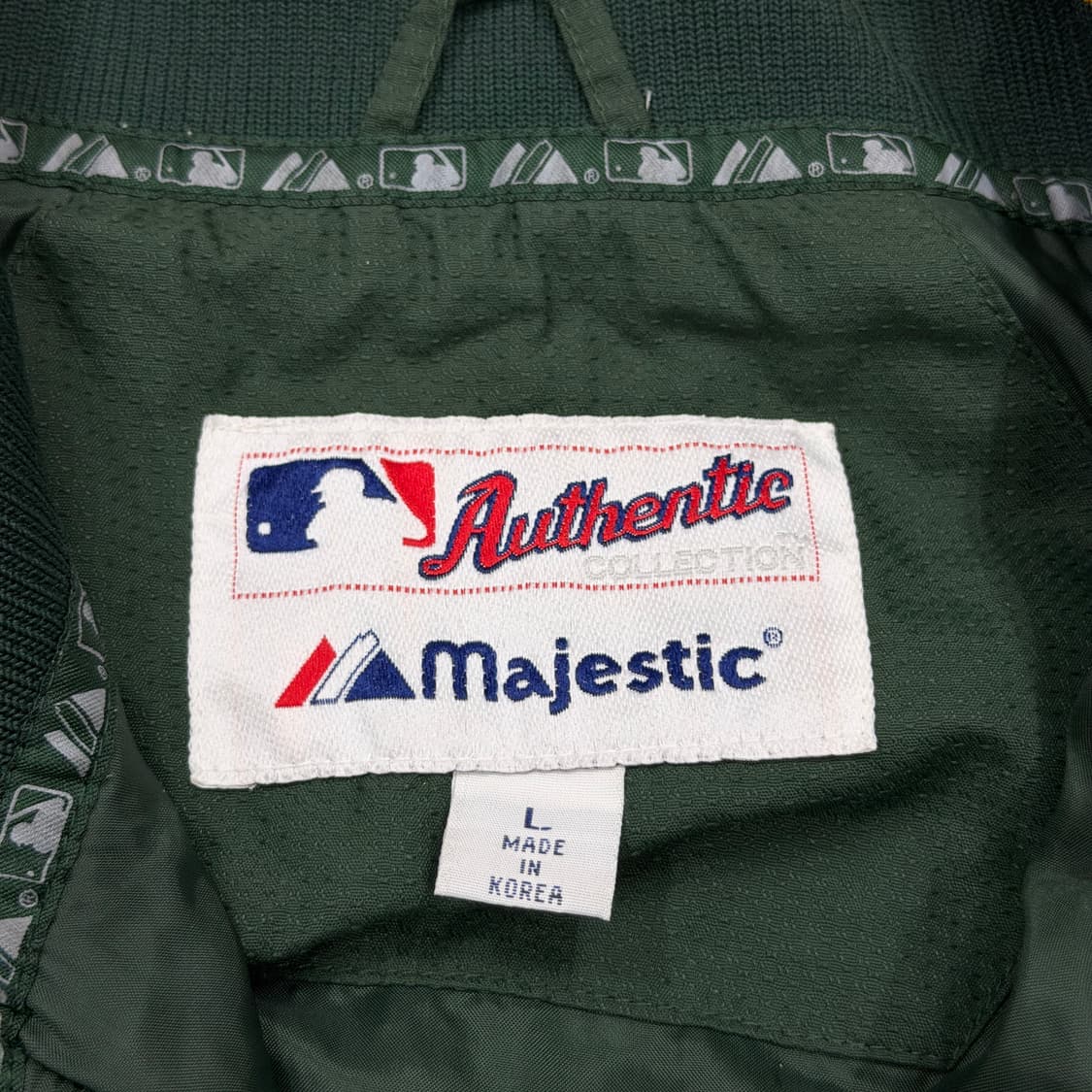 마제스틱 빈티지 오클랜드 애슬레틱스 바람막이 자켓 그린 L 상품이미지4