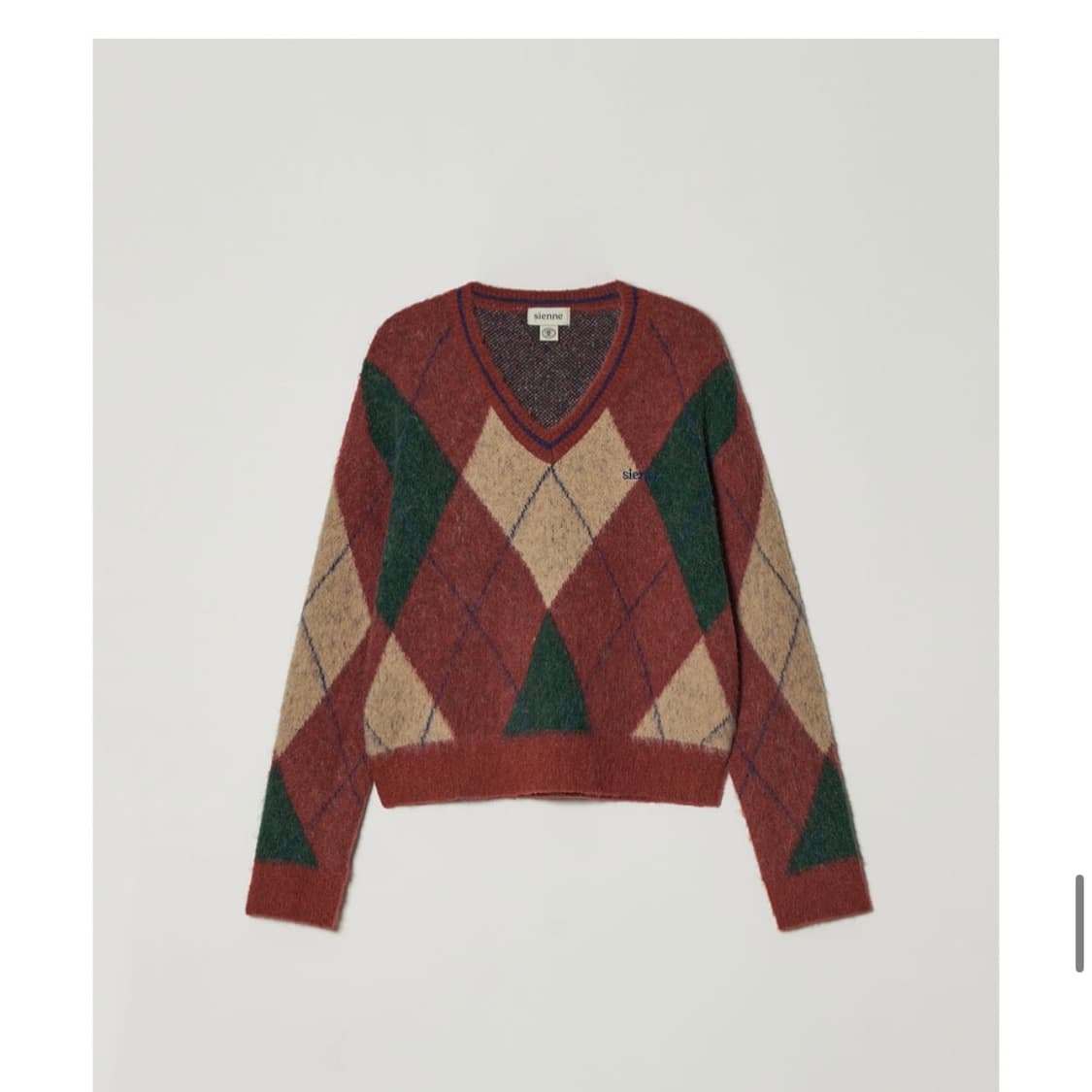 시엔느 브러쉬드 아가일 니트 상품이미지2