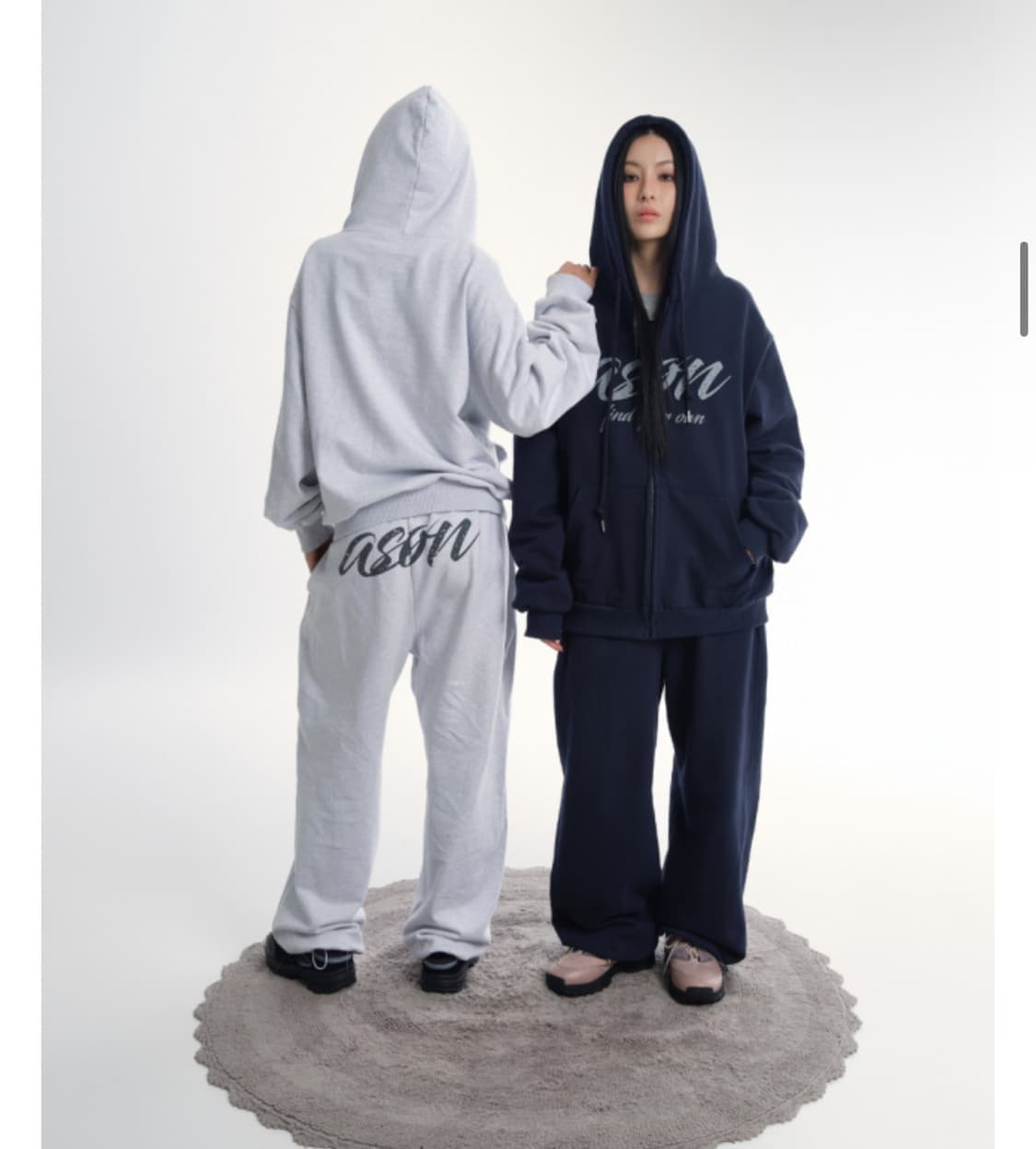 애즈온 루즈 트레이닝 팬츠 화이트 멜란지 상품이미지1