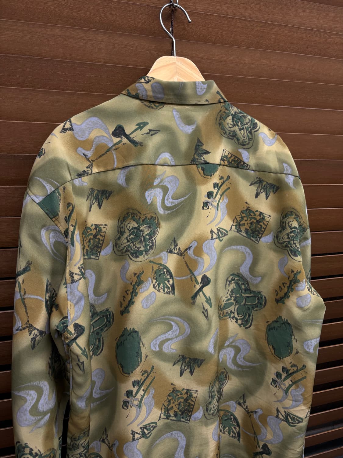 빈티지 기하학 클로버 패턴 셔츠 상품이미지5