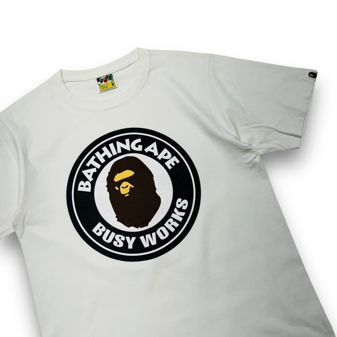 베이프 비지웍스 시리즈 화이트 빈티지 반팔 티셔츠 상품이미지2