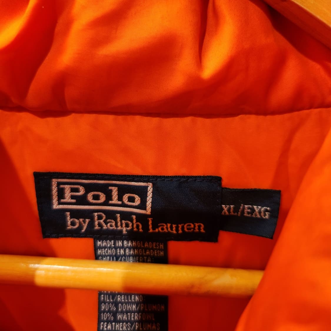 폴로랄프로렌 00s 오렌지 푸퍼 덕다운 패딩 XL 람포지퍼 상품이미지3