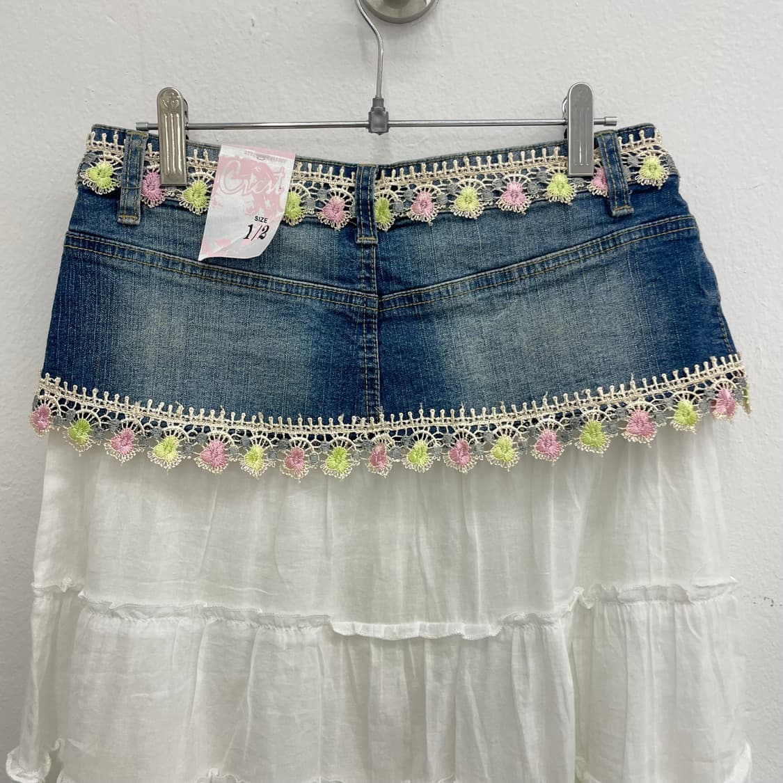 crochet denim waist skirt 상품이미지3