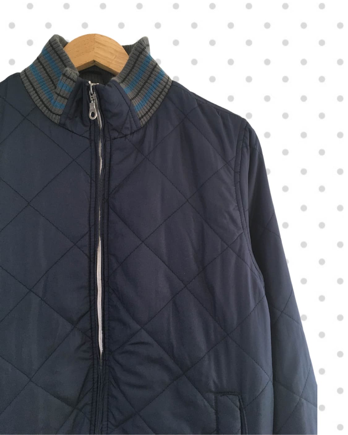 vintage quilted zip-up bomber navy 상품이미지7