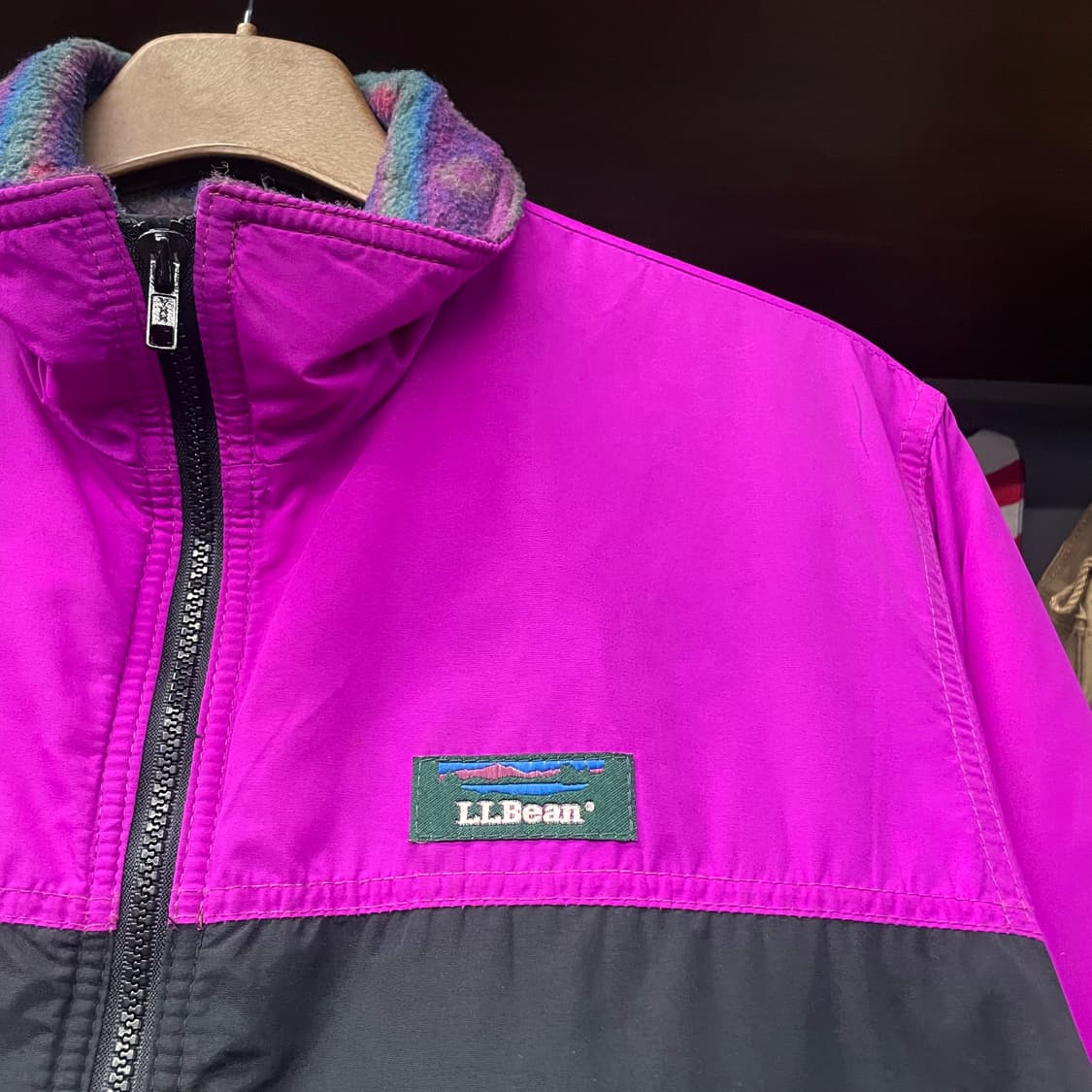 90s 엘엘빈 L.LBean 에스닉 패턴 플리스 안감 웜업 자켓 상품이미지3