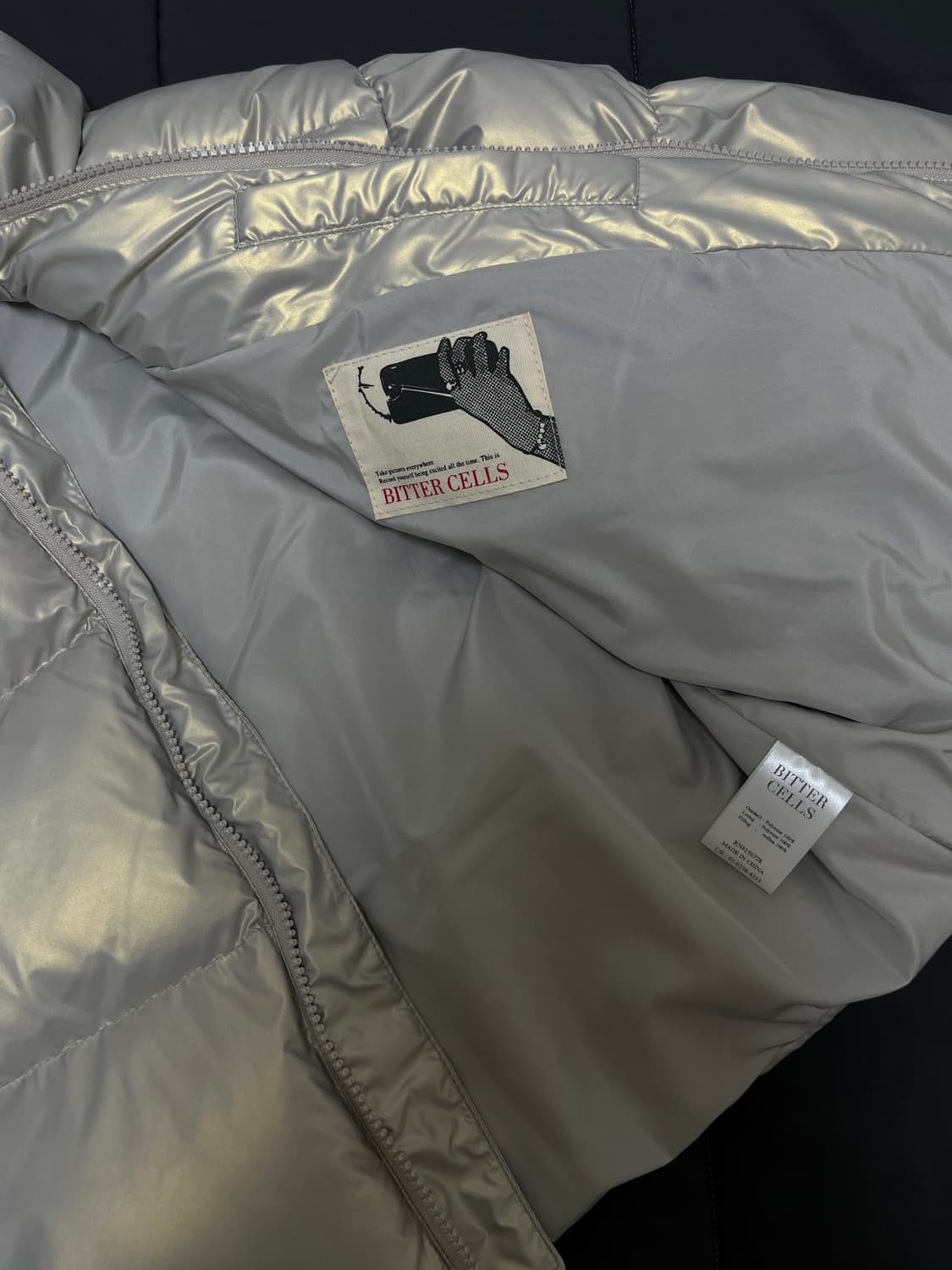 비터셀즈 글로시 크롭 푸퍼 자켓-실버(free) 상품이미지2