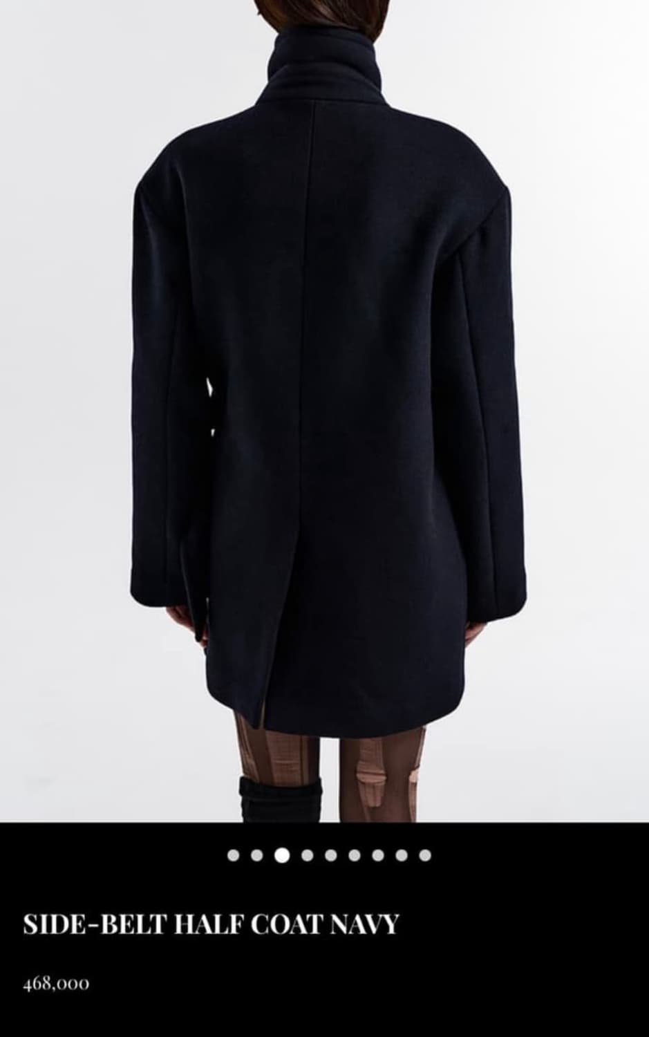 Side-belt half coat navy 상품이미지3