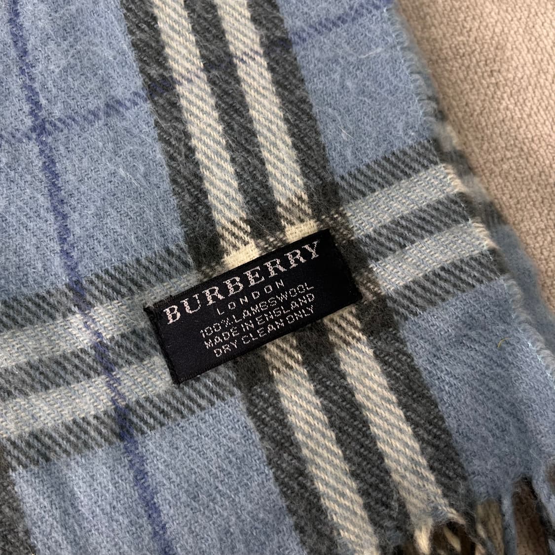 버버리 노바체크 램스울 스카이블루 머플러 상품이미지3