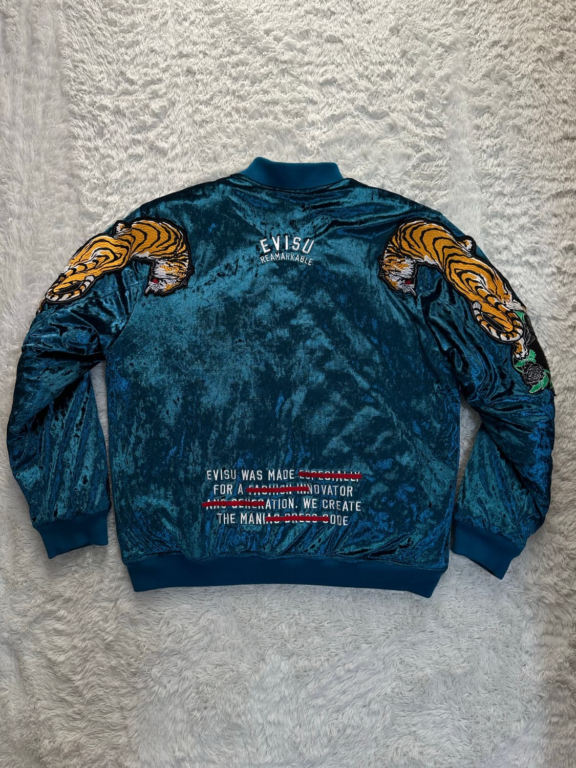 EVISU 블루 벨벳 호랑이 스카잔 상품이미지2