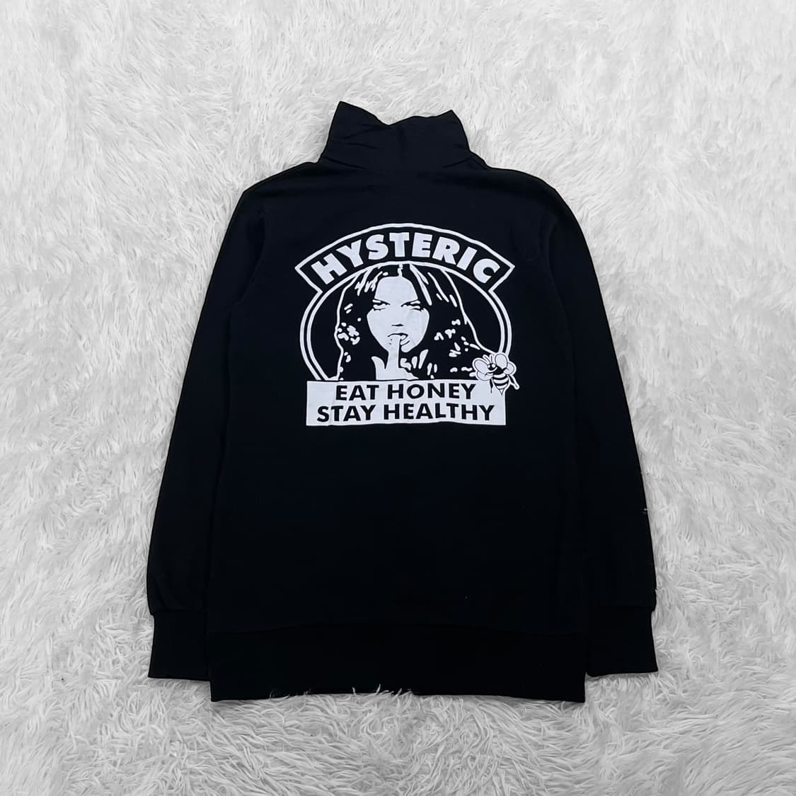 히스테릭글래머 빅 프린팅 스웻 집업 자켓 블랙 상품이미지2