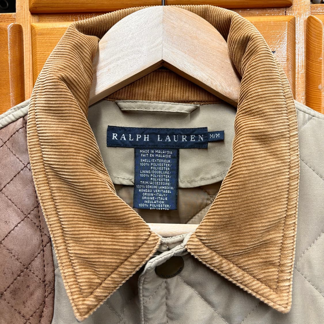 (M) 랄프로렌 폴로 레더 패치 퀼티드 헌팅 자켓 상품이미지4