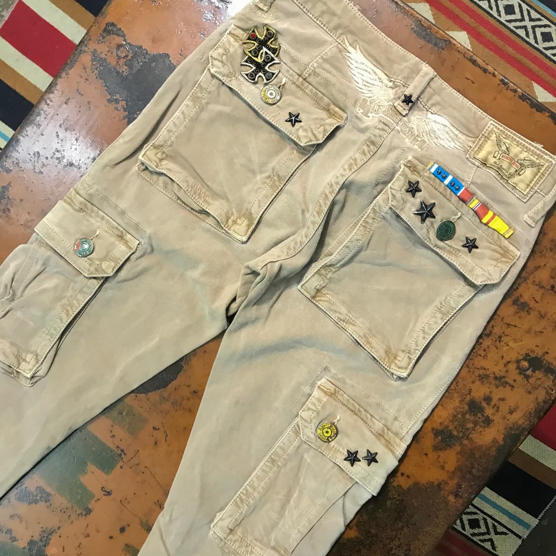 로빈스진 베이지 코튼 카고 스키니 팬츠 골반 28 사이즈 상품이미지4