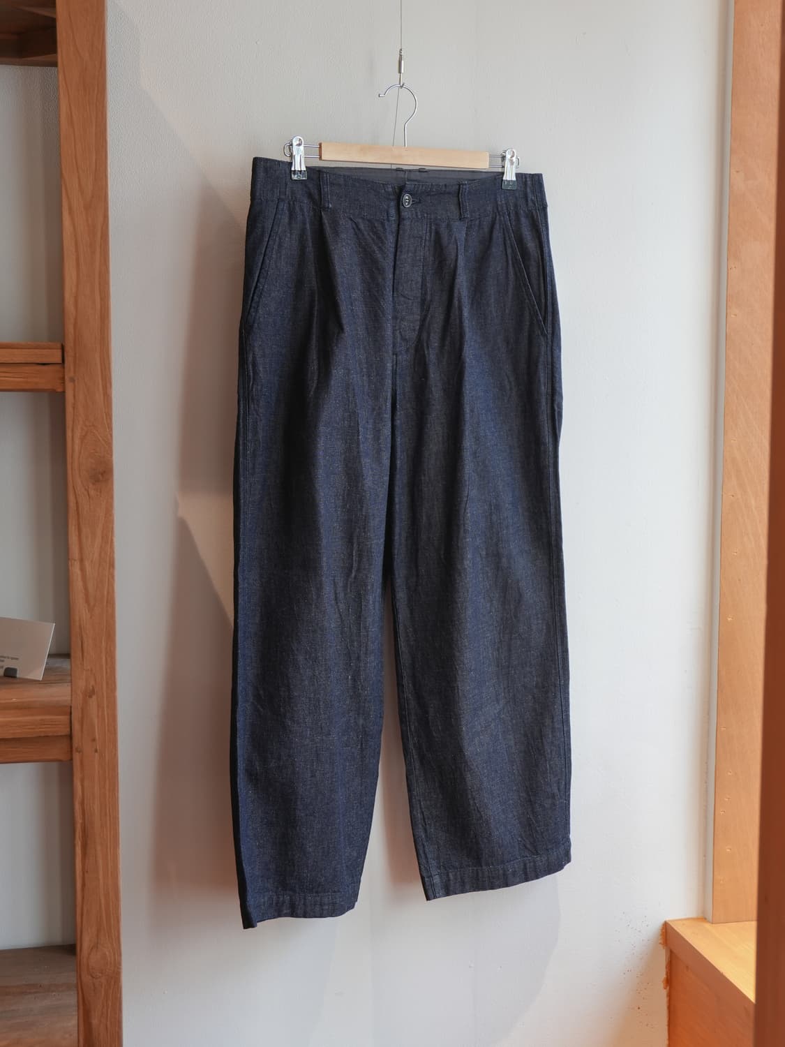 스트로브 컨팩트 린넨 핀턱 데님 팬츠 상품이미지1