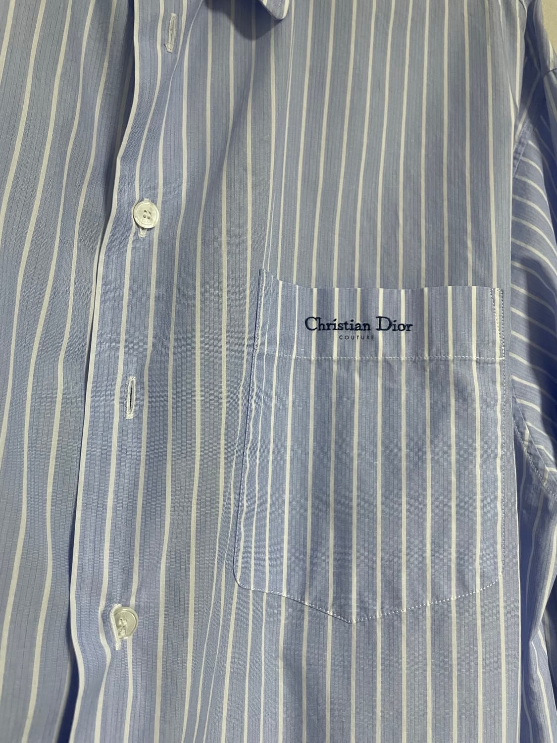 디올 남성 블루 스트라이프 오버핏 셔츠 상품이미지2