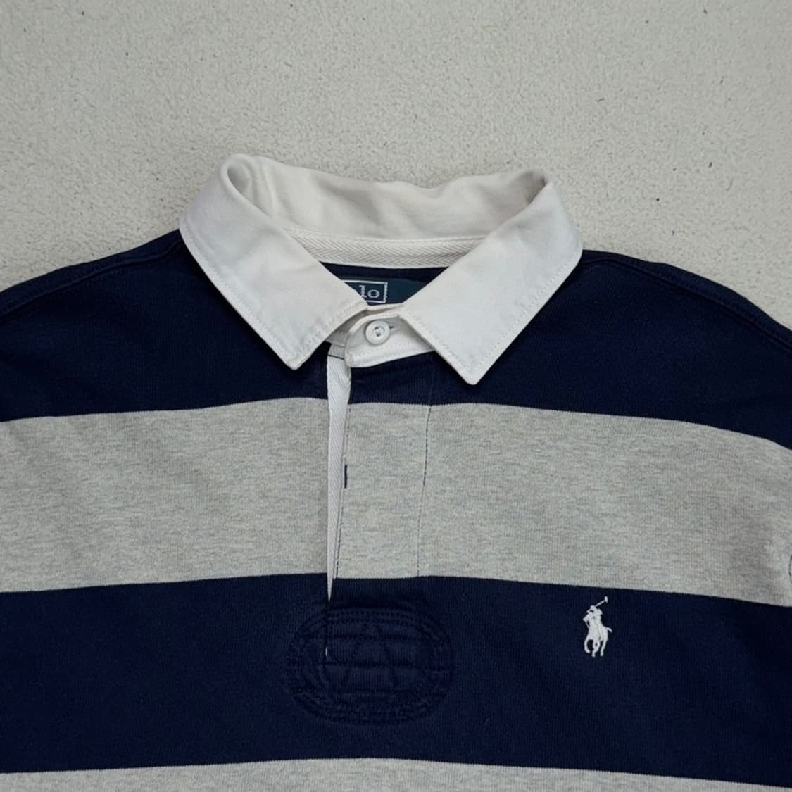 RALPH LAUREN 스트라이프 럭비셔츠 네이비 상품이미지2