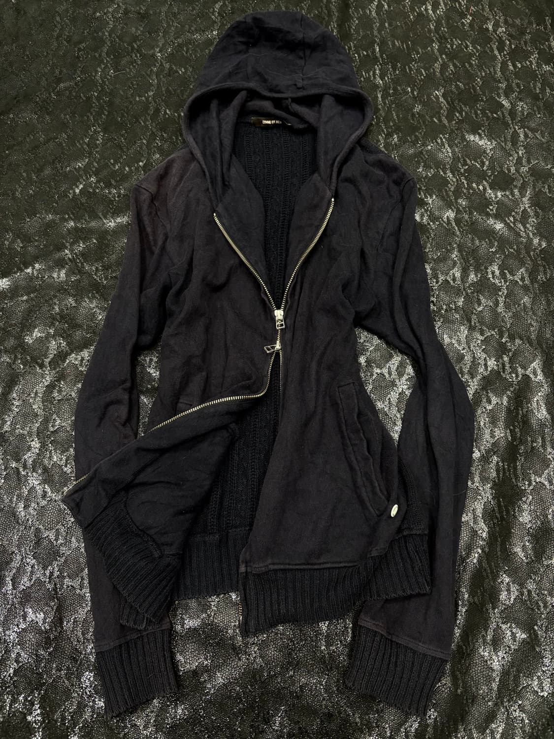 “COMME CA MEN” Deep Navy Knit Detail Hoo 상품이미지1