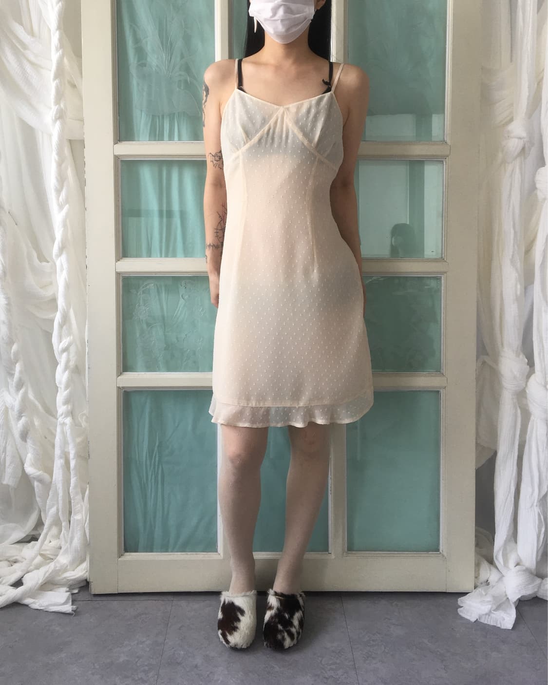 Dot pattern sleeveless onepiece 상품이미지1