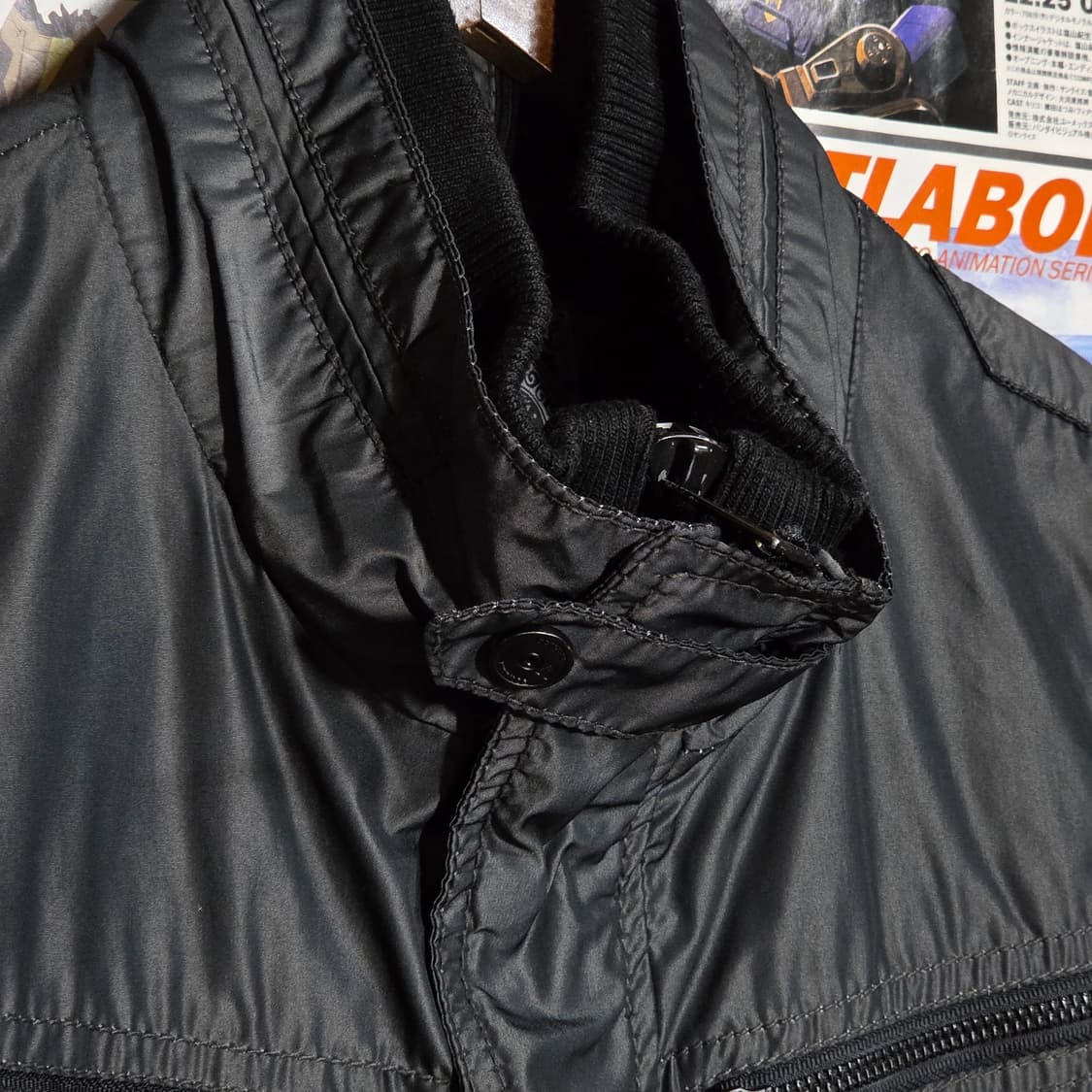 버커루 펑크 그레이 네이비 유광 레이어드 점퍼  상품이미지3