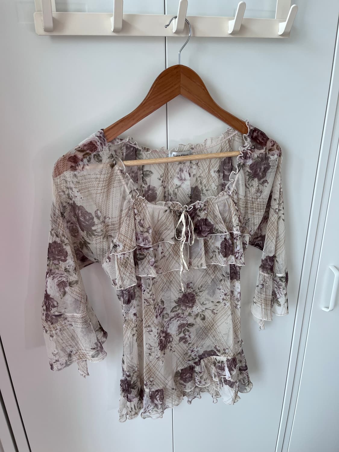 로사체리 Rosa cheri  장미 프릴 시스루 블라우스 상품이미지7