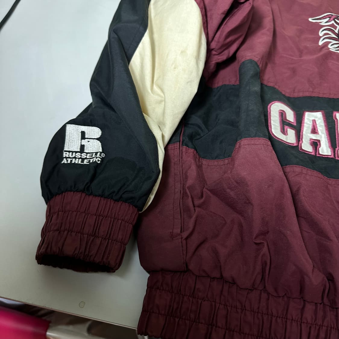 L-XL 러셀에슬레틱 USA 90‘s 오버핏 나일론 캐롤라이나 바람막이 상품이미지3