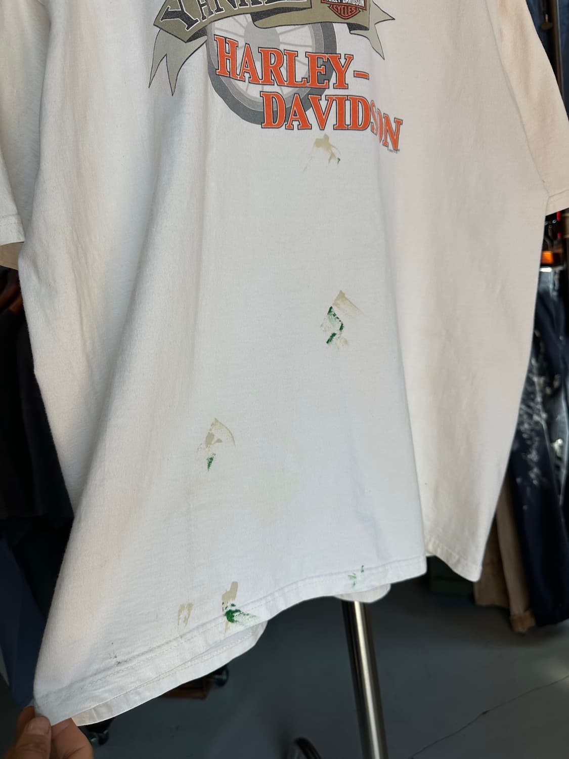 00s 할리데이비슨 프린팅 티셔츠 화이트 상품이미지5