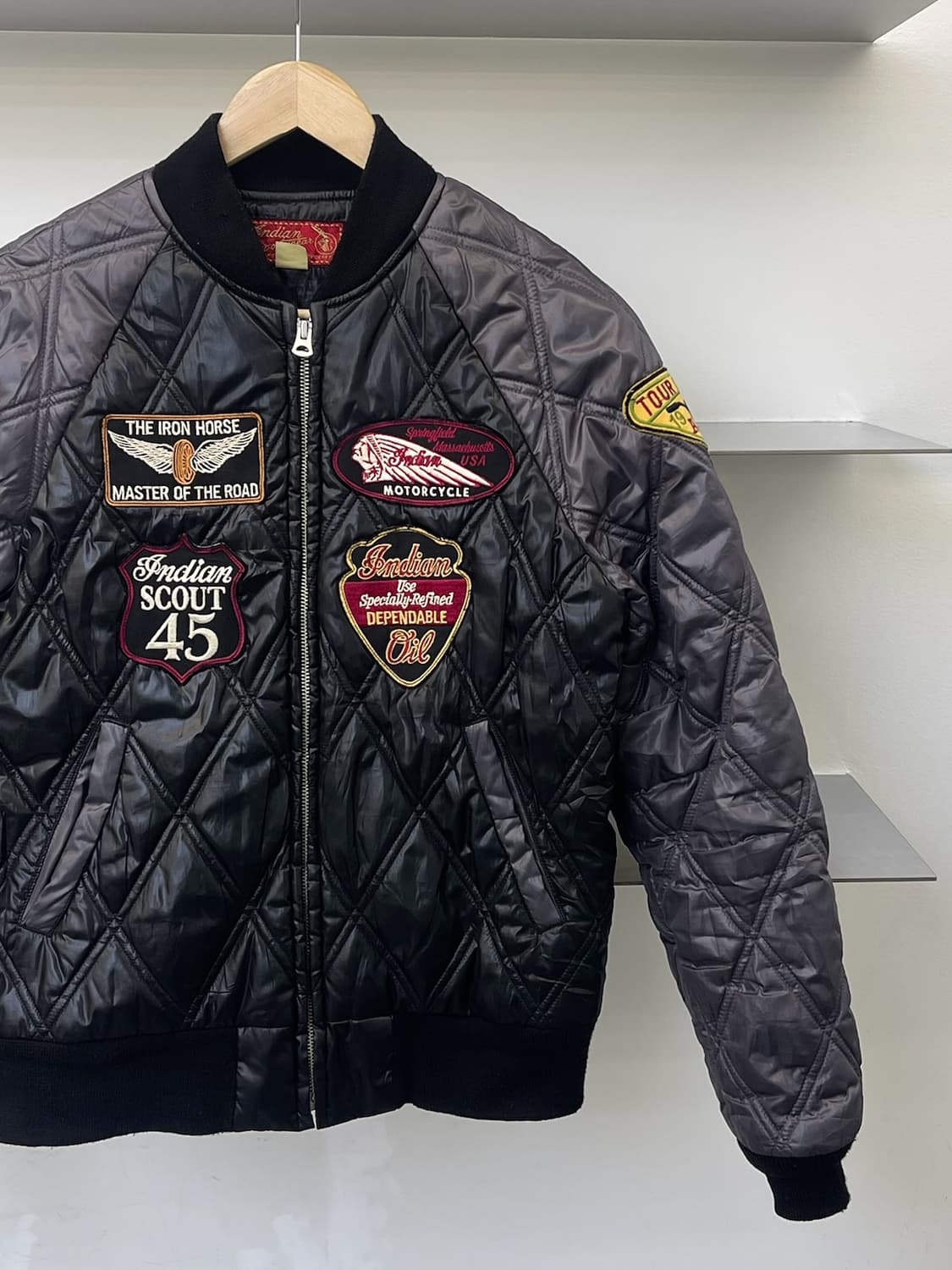 인디안 모터사이클 퀼티드 레이싱 자켓 상품이미지2