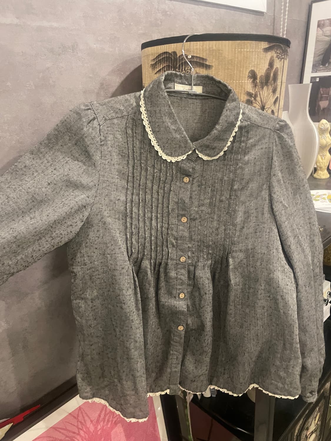 glaukos 헤링본 블라우스 상품이미지2