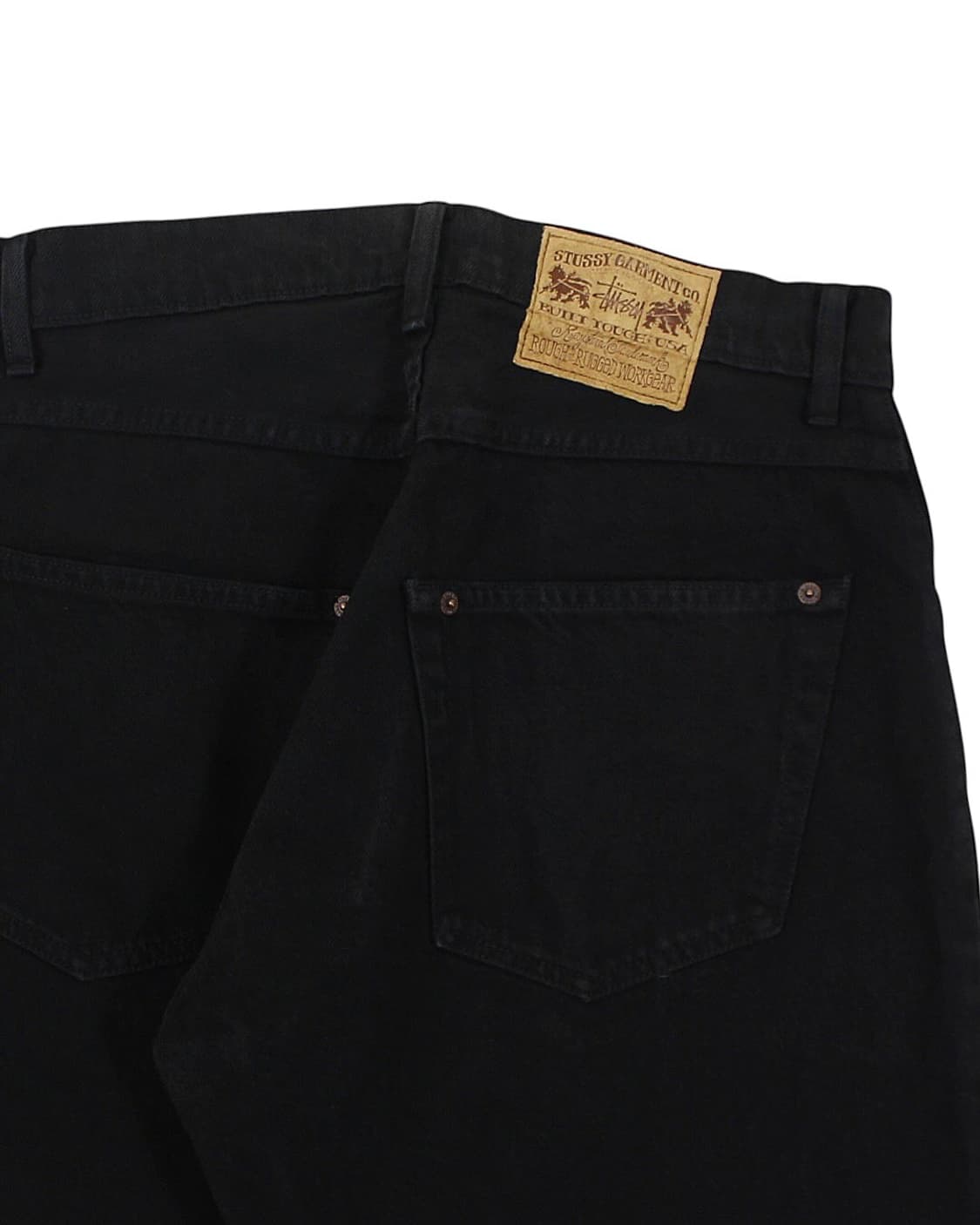 1990s USA 올드 스투시 빅올진 블랙 데님 팬츠 빈티지 미국제 상품이미지3