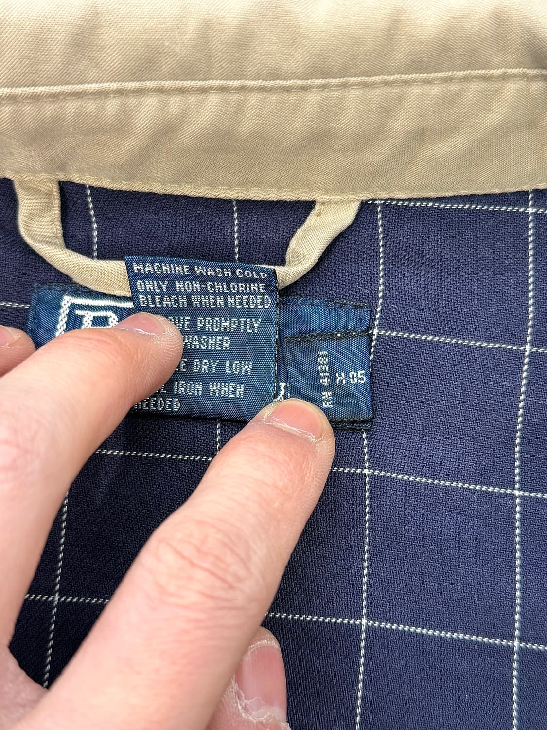 폴로 랄프로렌 아이보리 폴리쉘 체크 바이스윙 자켓 상품이미지8