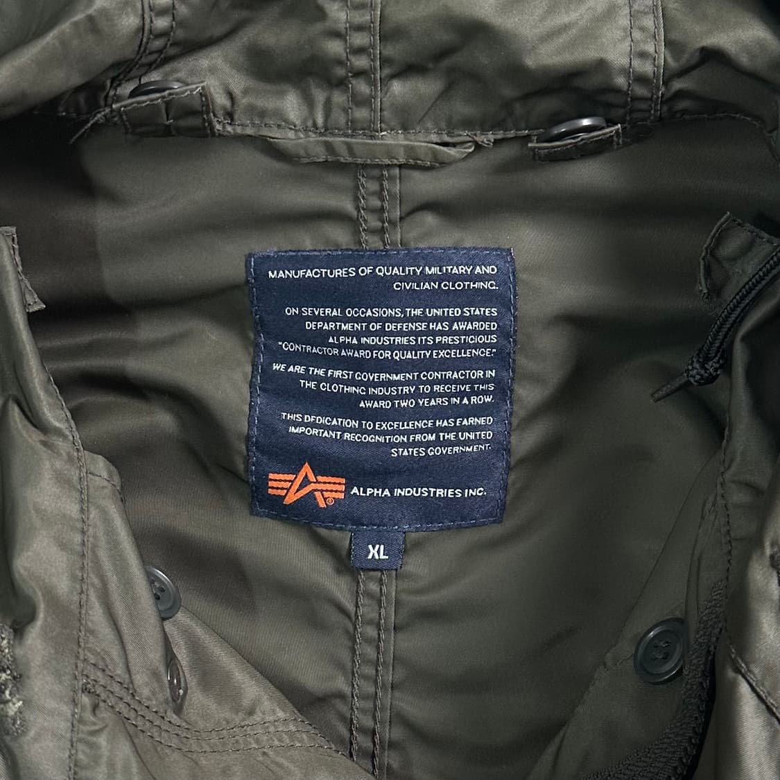 알파인더스트리 카키 후드 나일론 자켓 상품이미지7